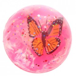 Balle Rebondissante Rose 3D Papillon