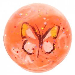 Balle Rebondissante Orange 3D Papillon