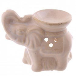 Mini Brûleur A Huile Céramique Eléphant Blanc