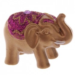 Mini Eléphant Pailleté Rose Porte Bonheur