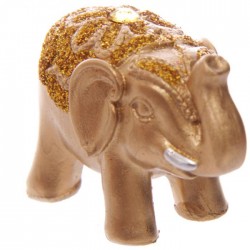 Mini Eléphant Pailleté Or Porte Bonheur