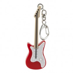 Porte-Clés Lumineux et Sonore Guitare Rouge